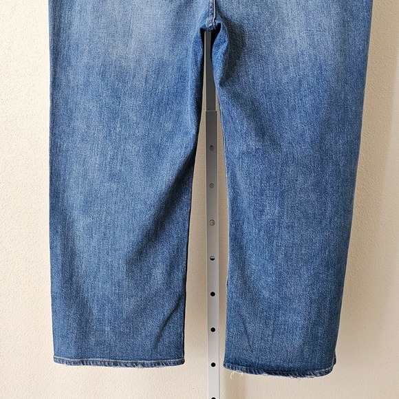 MADEWELL Women's Slim Wide- Leg Crop Blue Jeans in Garrett Wash Sz 35 - Picture 9 of 16